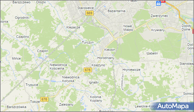mapa Horodniany, Horodniany na mapie Targeo