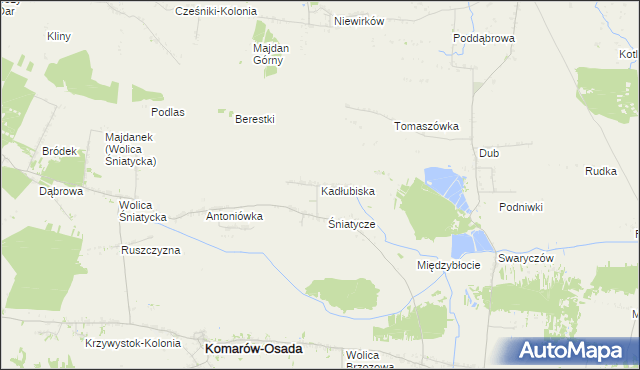 mapa Kadłubiska gmina Komarów-Osada, Kadłubiska gmina Komarów-Osada na mapie Targeo