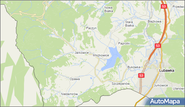 mapa Miszkowice, Miszkowice na mapie Targeo