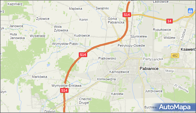 mapa Piątkowisko, Piątkowisko na mapie Targeo