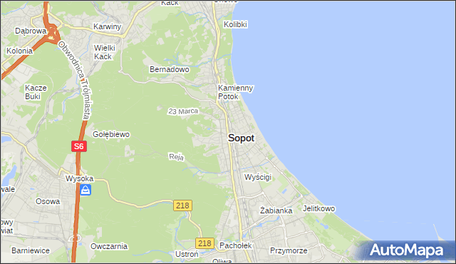 mapa Sopotu, Sopot na mapie Targeo