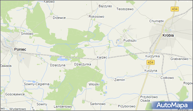 mapa Karzec, Karzec na mapie Targeo