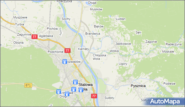 mapa Chłopska Wola, Chłopska Wola na mapie Targeo