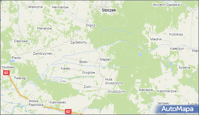 mapa Majdan gmina Stoczek, Majdan gmina Stoczek na mapie Targeo