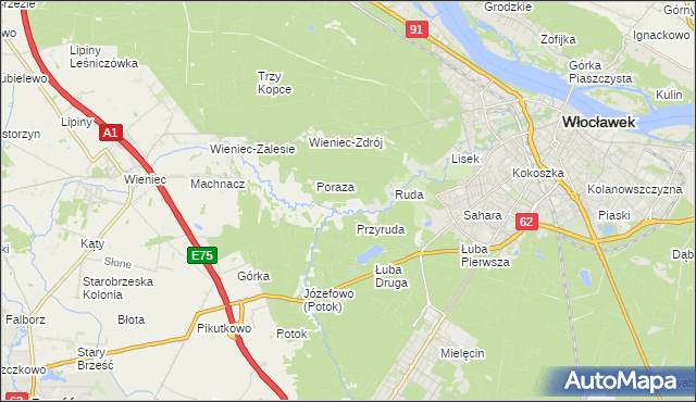 mapa Mazury gmina Brześć Kujawski, Mazury gmina Brześć Kujawski na mapie Targeo