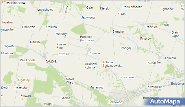 mapa Modlin gmina Słupia, Modlin gmina Słupia na mapie Targeo