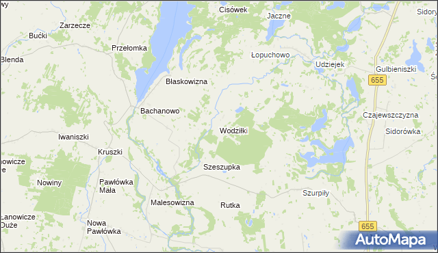 mapa Wodziłki, Wodziłki na mapie Targeo