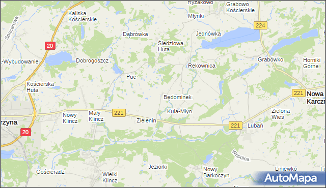 mapa Będominek, Będominek na mapie Targeo