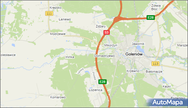 mapa Domastryjewo, Domastryjewo na mapie Targeo