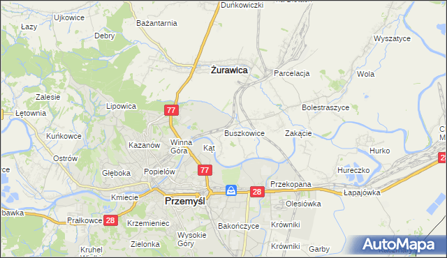 mapa Buszkowice gmina Żurawica, Buszkowice gmina Żurawica na mapie Targeo