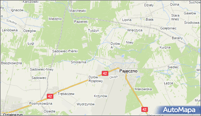 mapa Dylów Szlachecki, Dylów Szlachecki na mapie Targeo