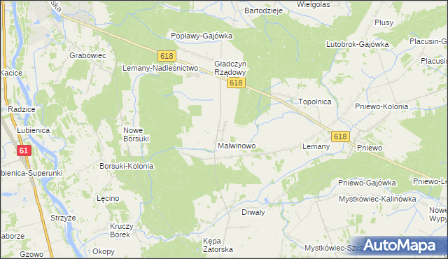 mapa Gładczyn Szlachecki, Gładczyn Szlachecki na mapie Targeo