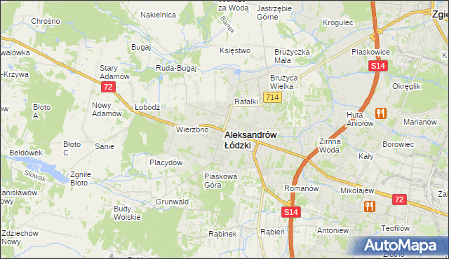mapa Aleksandrów Łódzki, Aleksandrów Łódzki na mapie Targeo