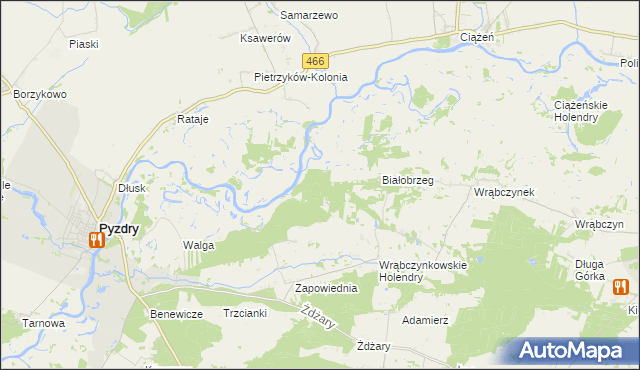 mapa Białobrzeg Ratajski, Białobrzeg Ratajski na mapie Targeo