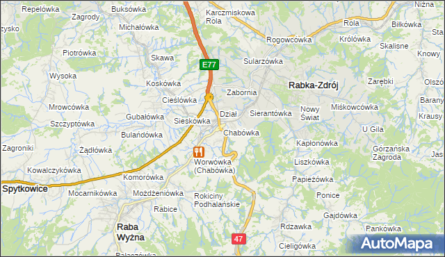 mapa Chabówka, Chabówka na mapie Targeo