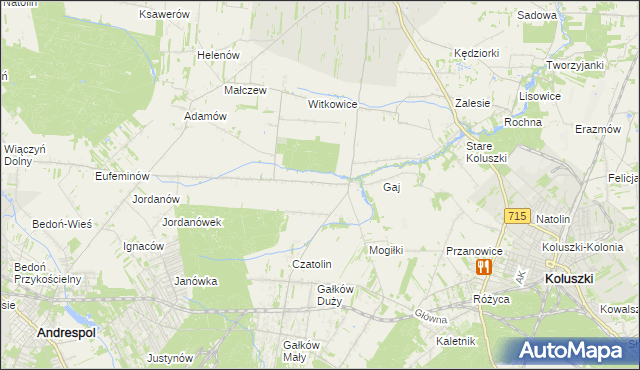 mapa Gałkówek-Parcela, Gałkówek-Parcela na mapie Targeo