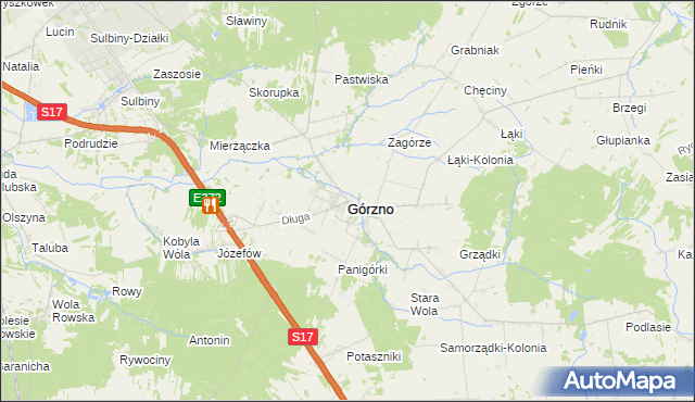 mapa Górzno powiat garwoliński, Górzno powiat garwoliński na mapie Targeo