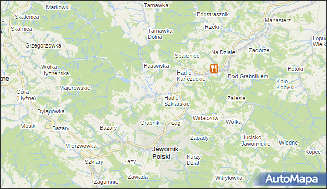mapa Hadle Szklarskie, Hadle Szklarskie na mapie Targeo