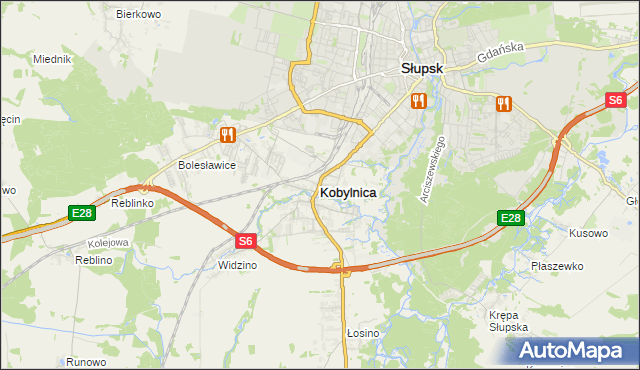 mapa Kobylnica powiat słupski, Kobylnica powiat słupski na mapie Targeo