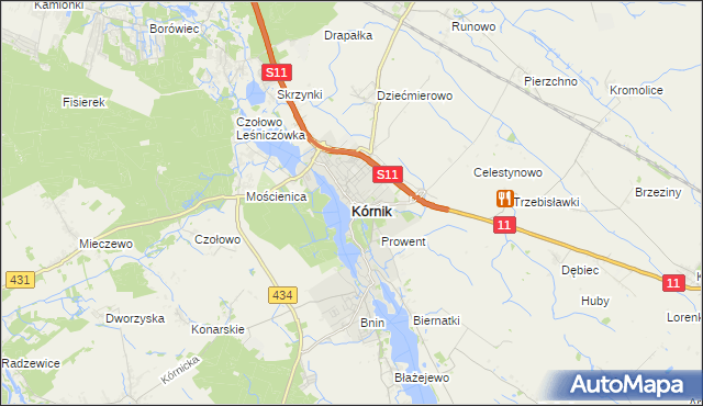 mapa Kórnik, Kórnik na mapie Targeo