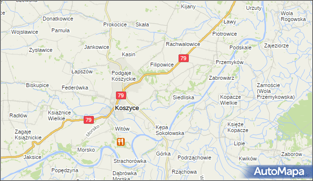 mapa Malkowice gmina Koszyce, Malkowice gmina Koszyce na mapie Targeo