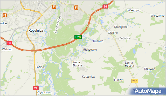 mapa Płaszewko, Płaszewko na mapie Targeo