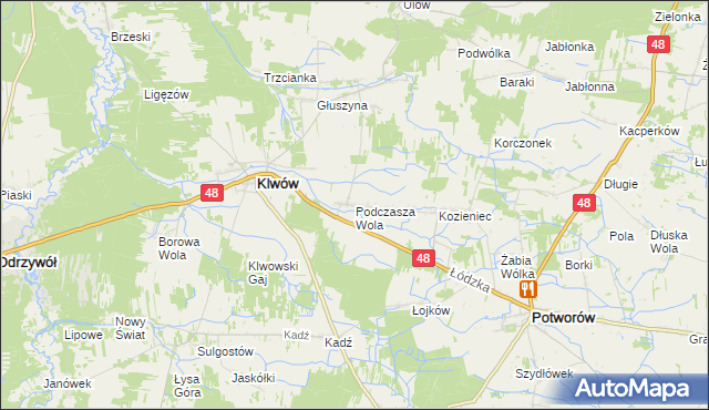 mapa Podczasza Wola, Podczasza Wola na mapie Targeo