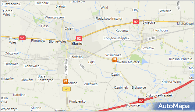 mapa Rokitno gmina Błonie, Rokitno gmina Błonie na mapie Targeo