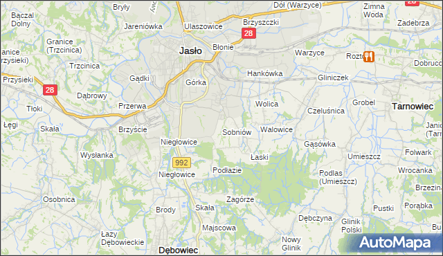 mapa Sobniów, Sobniów na mapie Targeo