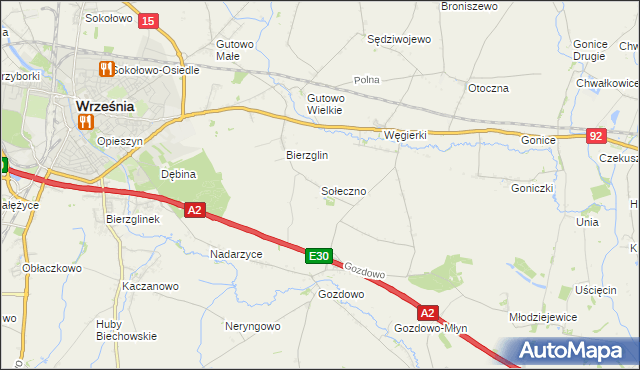 mapa Sołeczno, Sołeczno na mapie Targeo