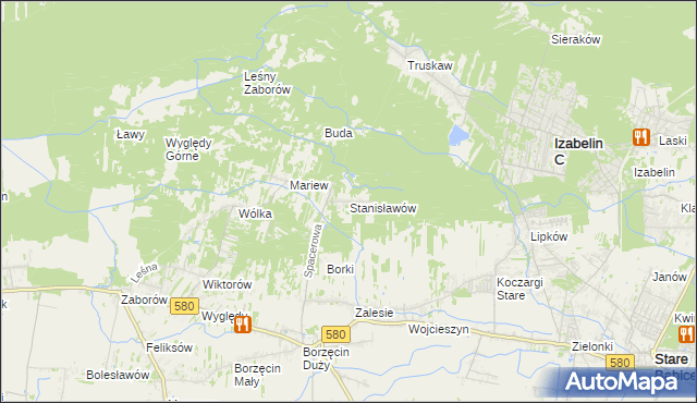 mapa Stanisławów gmina Stare Babice, Stanisławów gmina Stare Babice na mapie Targeo