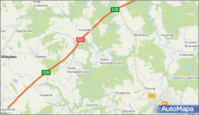 mapa Stare Monasterzysko, Stare Monasterzysko na mapie Targeo