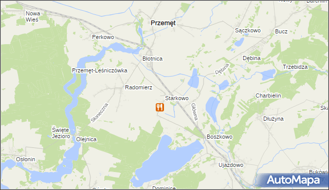 mapa Starkowo gmina Przemęt, Starkowo gmina Przemęt na mapie Targeo