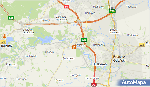 mapa Straszyn, Straszyn na mapie Targeo