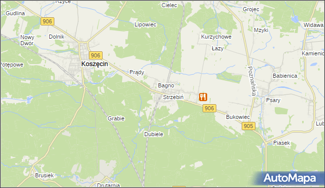 mapa Strzebiń, Strzebiń na mapie Targeo