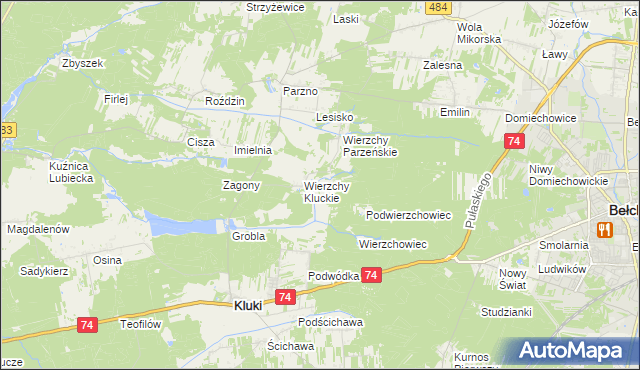 mapa Wierzchy Strzyżewskie, Wierzchy Strzyżewskie na mapie Targeo