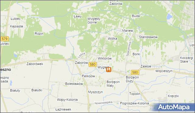 mapa Wiktorów gmina Leszno, Wiktorów gmina Leszno na mapie Targeo