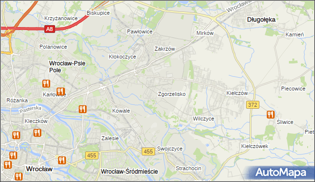 mapa Zgorzelisko, Zgorzelisko na mapie Targeo