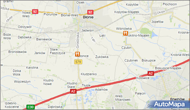 mapa Żukówka, Żukówka na mapie Targeo