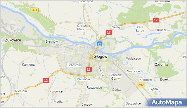 mapa Głogów, Głogów na mapie Targeo