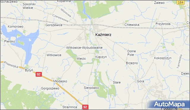 mapa Kiączyn, Kiączyn na mapie Targeo