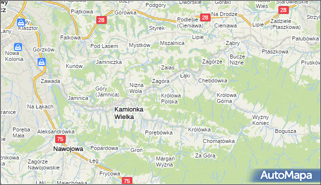 mapa Królowa Polska, Królowa Polska na mapie Targeo