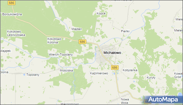 mapa Krynica gmina Michałowo, Krynica gmina Michałowo na mapie Targeo