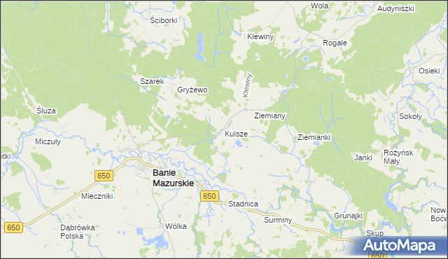 mapa Kulsze, Kulsze na mapie Targeo