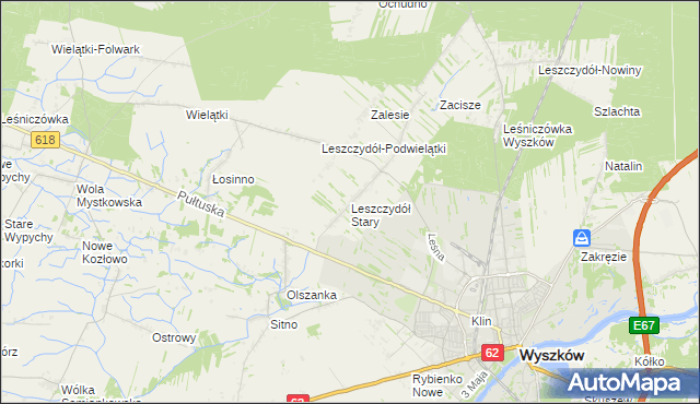 mapa Leszczydół Stary, Leszczydół Stary na mapie Targeo