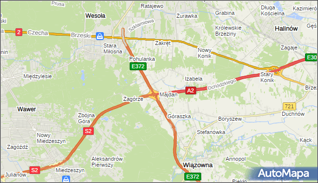 mapa Majdan gmina Wiązowna, Majdan gmina Wiązowna na mapie Targeo