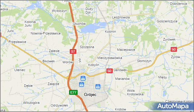 mapa Mieczysławówka, Mieczysławówka na mapie Targeo