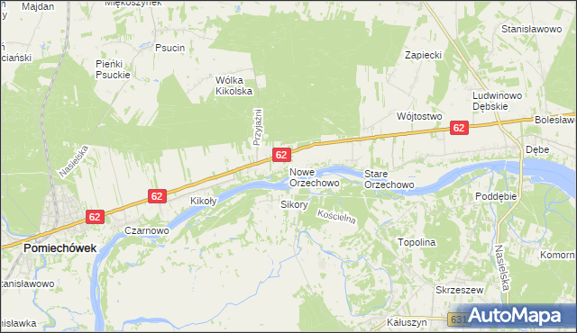 mapa Nowe Orzechowo, Nowe Orzechowo na mapie Targeo