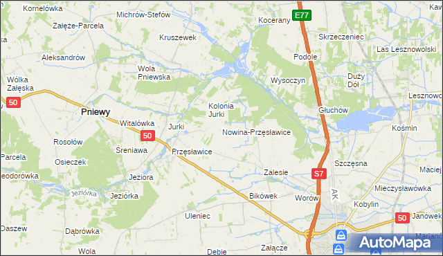 mapa Nowina-Przęsławice, Nowina-Przęsławice na mapie Targeo