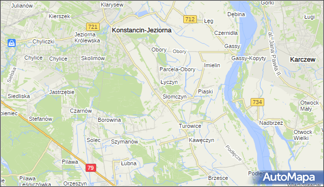 mapa Słomczyn gmina Konstancin-Jeziorna, Słomczyn gmina Konstancin-Jeziorna na mapie Targeo